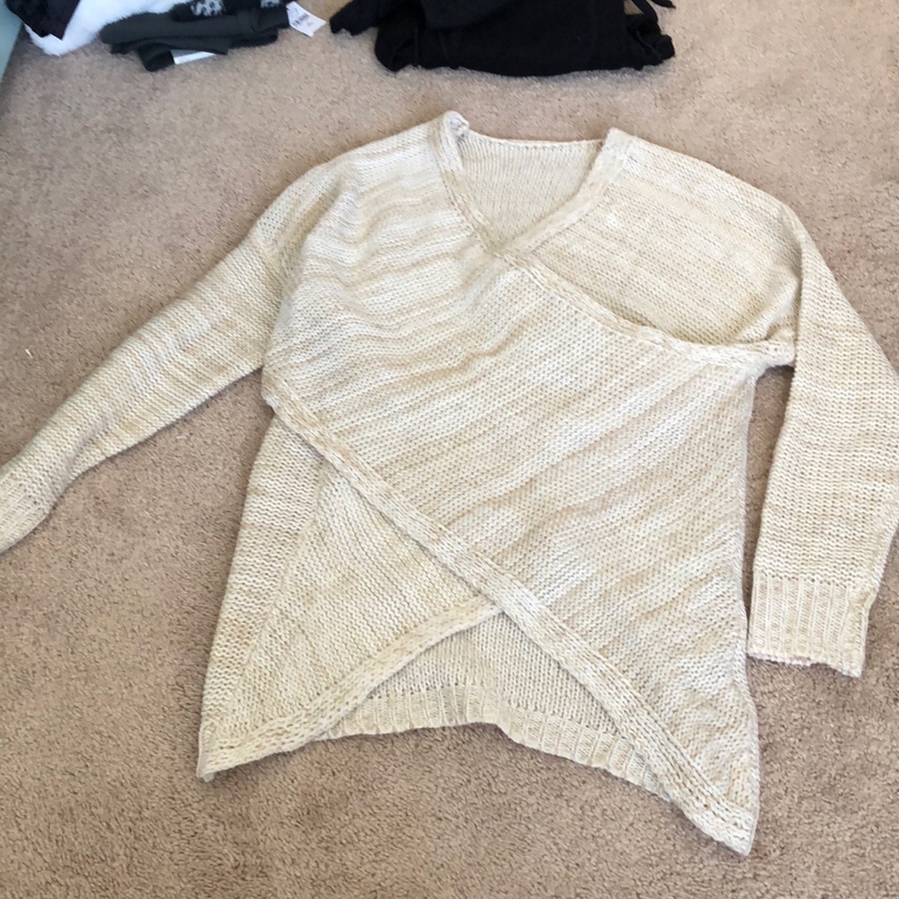 Cross front sweater